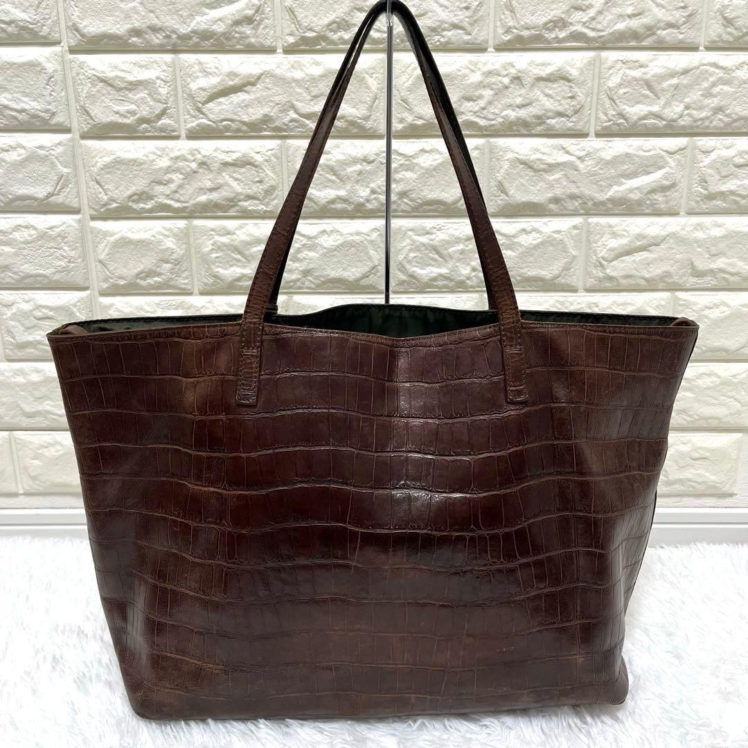 最高級✨フェリージ ✨クロコ型押し　レザートートバッグ ビジネス　11-91