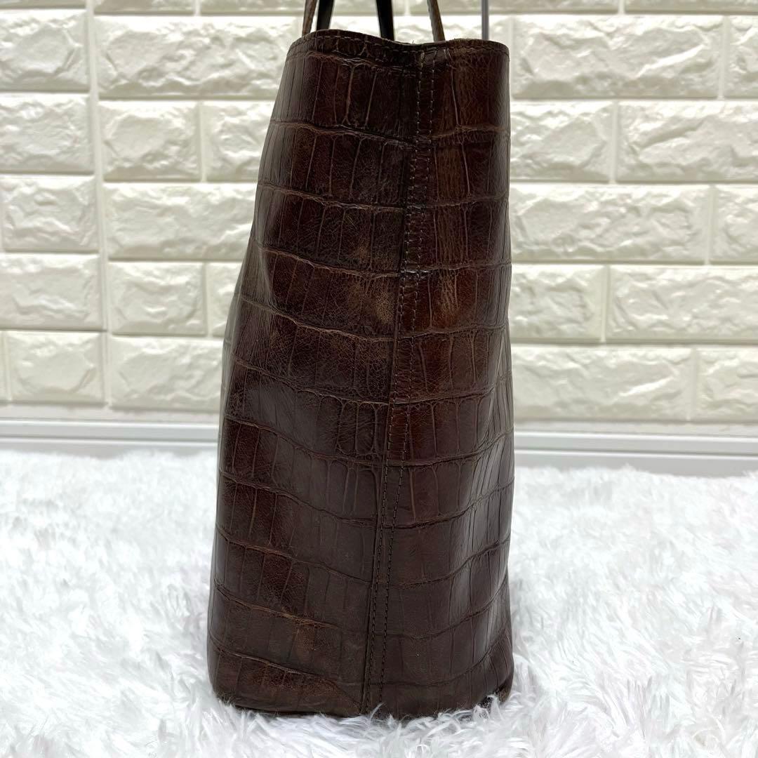 最高級✨フェリージ ✨クロコ型押し　レザートートバッグ ビジネス　11-91