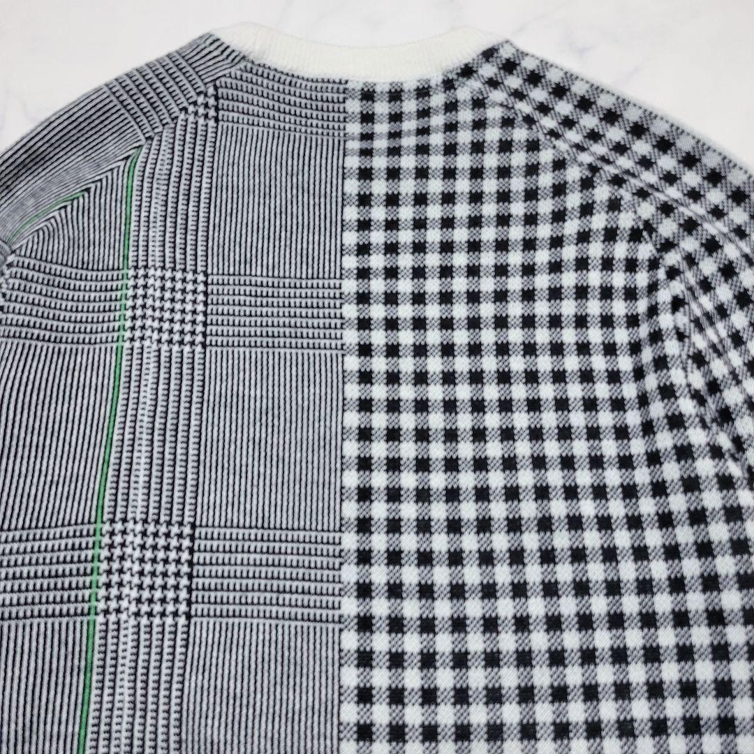 adidas Golf マルチチェックパターン ジャカード クルーネックセーター