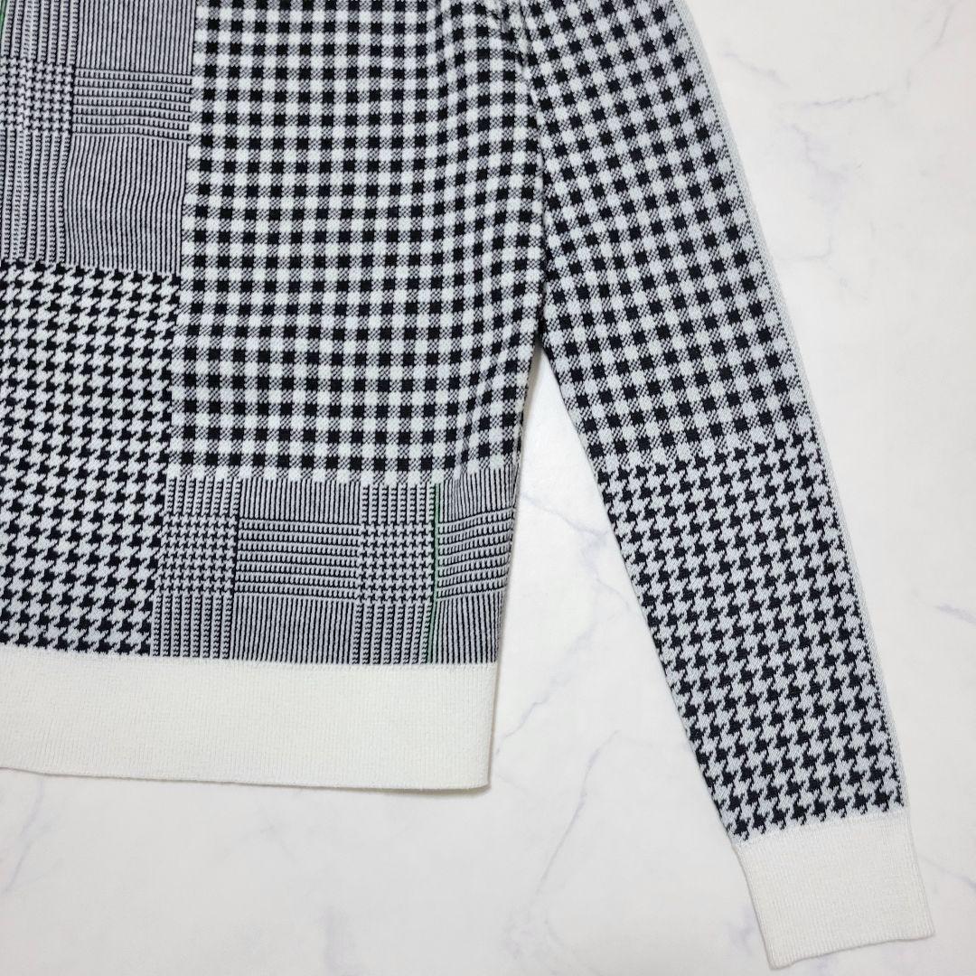 adidas Golf マルチチェックパターン ジャカード クルーネックセーター