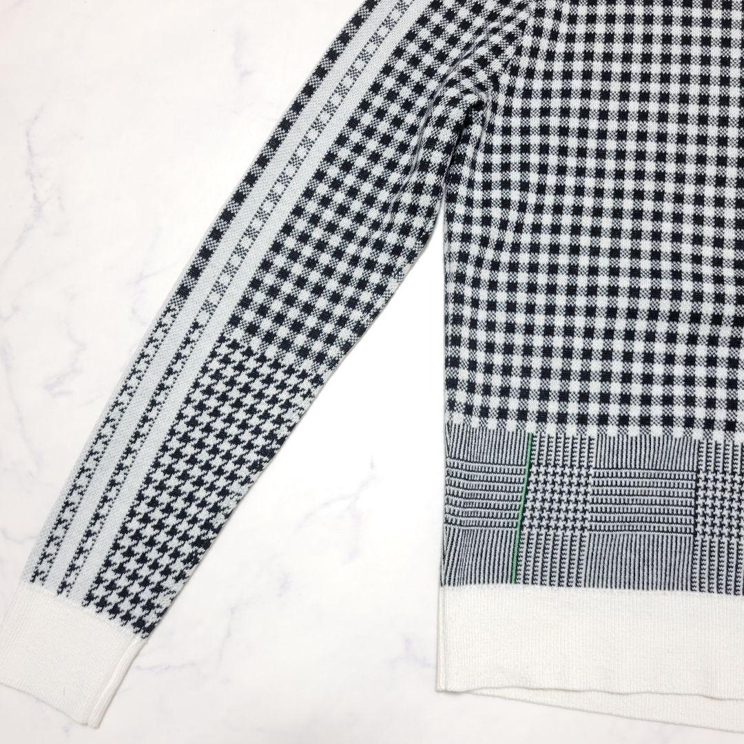 adidas Golf マルチチェックパターン ジャカード クルーネックセーター