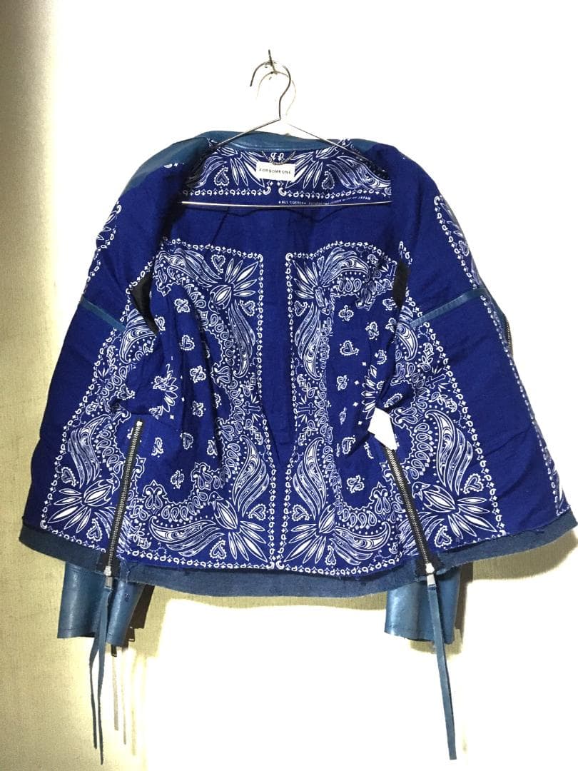 早い者勝ち！FORSOMEONE レザージャケット blue 【数原龍友着用】