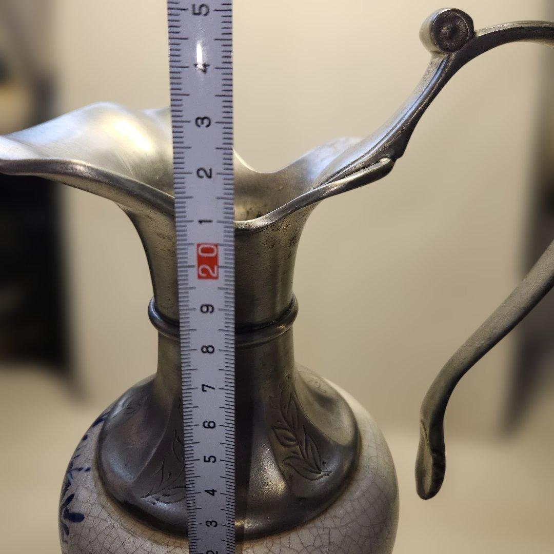 メーカー不明㉞「青と白の花柄花瓶」