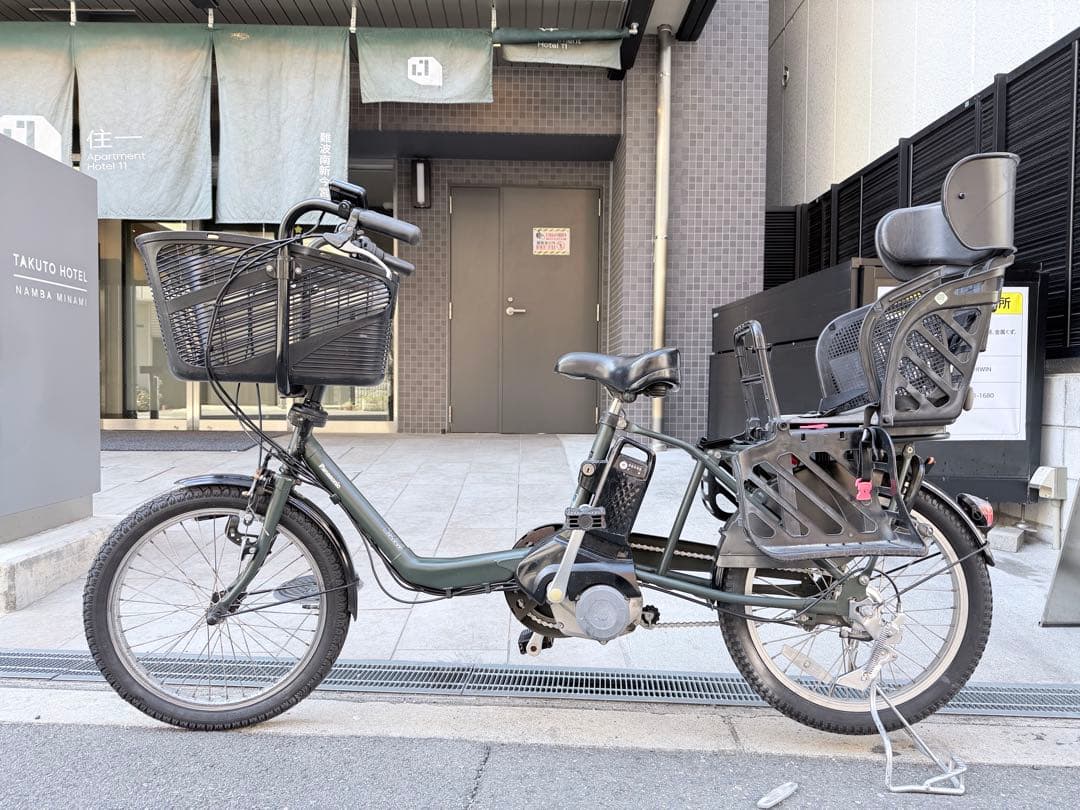 大阪府　パナソニック　電動アシスト自転車 チャイルドシート付き ダークグリーン