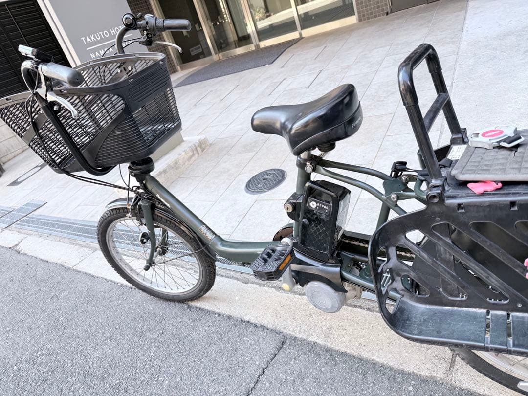 大阪府　パナソニック　電動アシスト自転車 チャイルドシート付き ダークグリーン