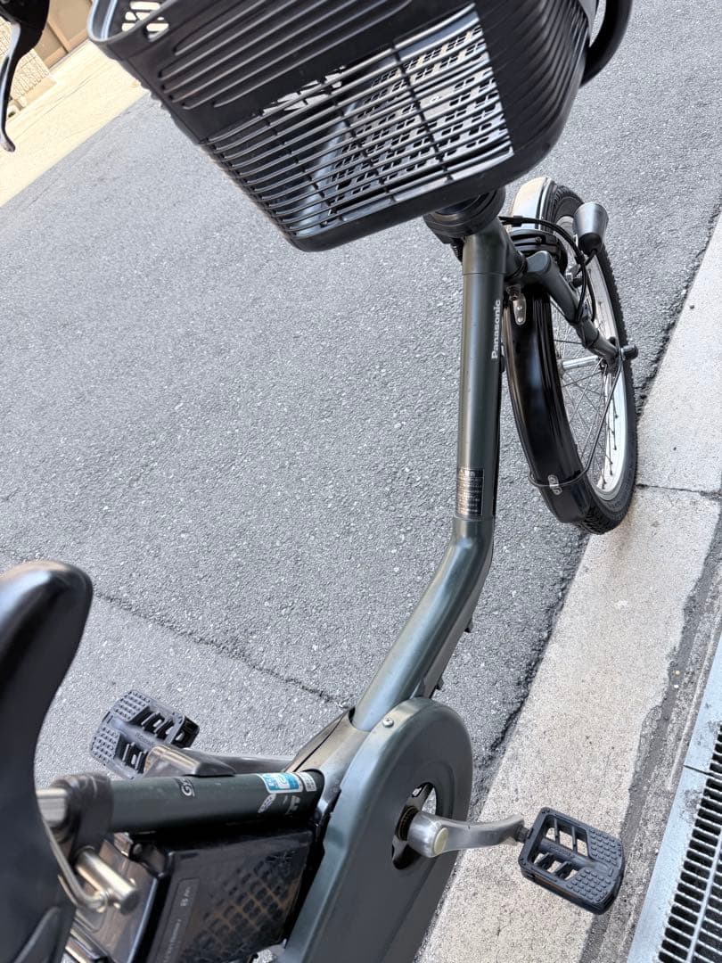 大阪府　パナソニック　電動アシスト自転車 チャイルドシート付き ダークグリーン