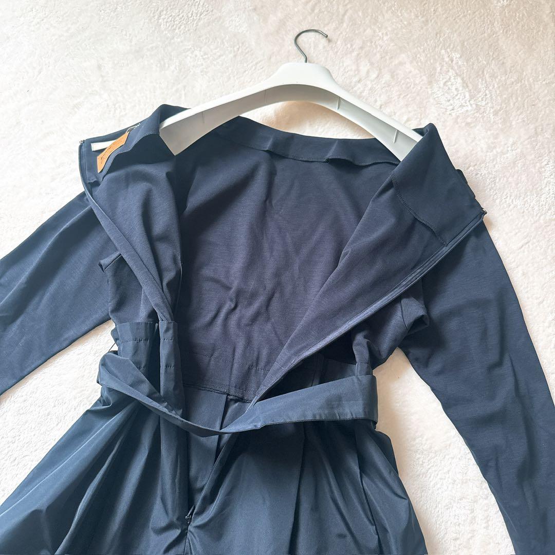 23区　ウエストリボン コンビネーション ジャージーワンピース　46 3L