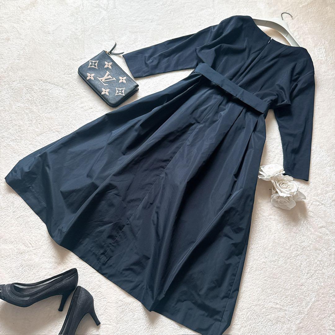 23区　ウエストリボン コンビネーション ジャージーワンピース　46 3L