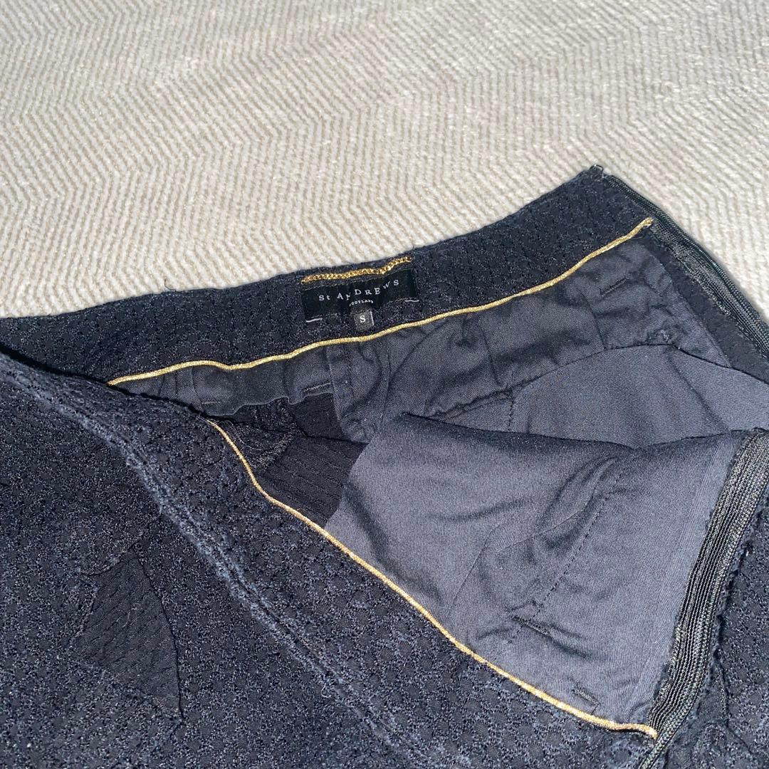 セントアンドリースブラック フリルパンツ S ゴルフ