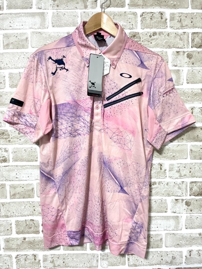【早い者勝ち❣️】新品 オークリー スカル メンズ 半袖 ポロシャツ L 総柄