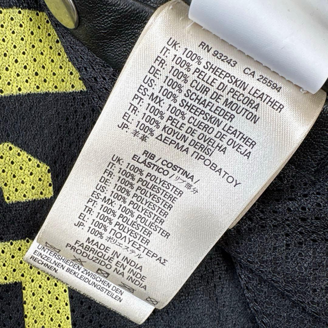 ✨美品✨ディーゼル　レザージャケット　パーカー　パンチング加工　ジップ　ブラック