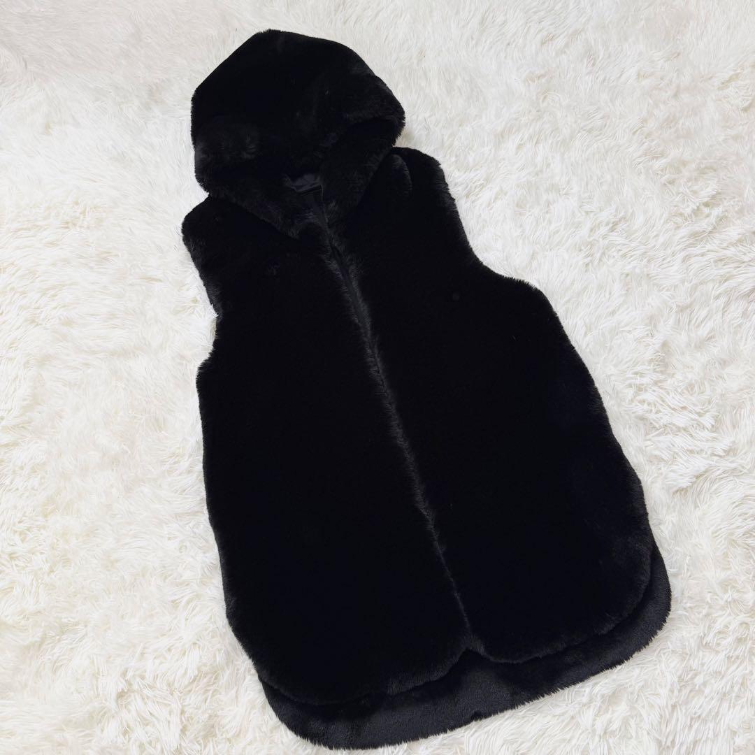 ちゃあ PASSIONE パシオーネ フェイクファー ベスト フード付き