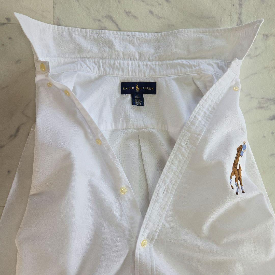 ラルフローレン 長袖シャツ ビッグポニー刺繍 白 ホワイト L相当