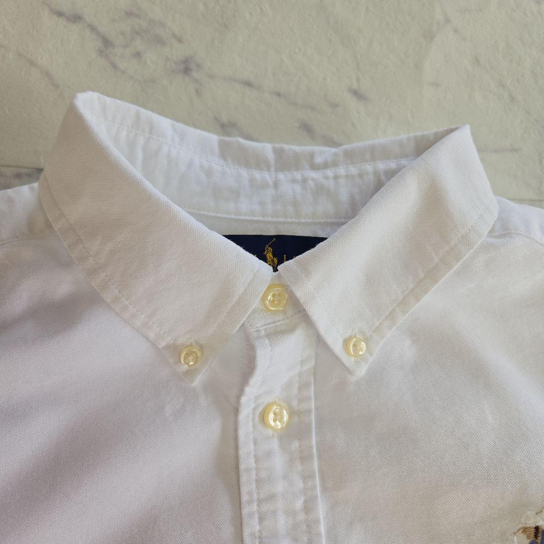 ラルフローレン 長袖シャツ ビッグポニー刺繍 白 ホワイト L相当
