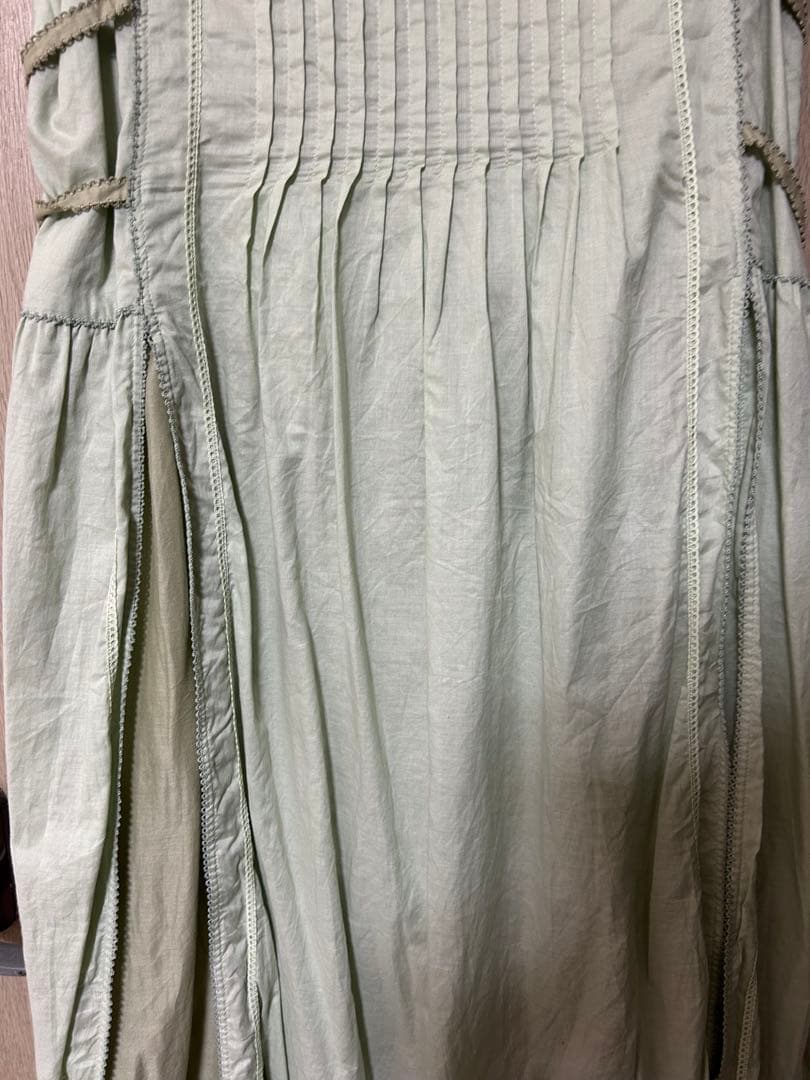 ピンクハウス 配色ローンレイヤードワンピース グリーン ワンピース