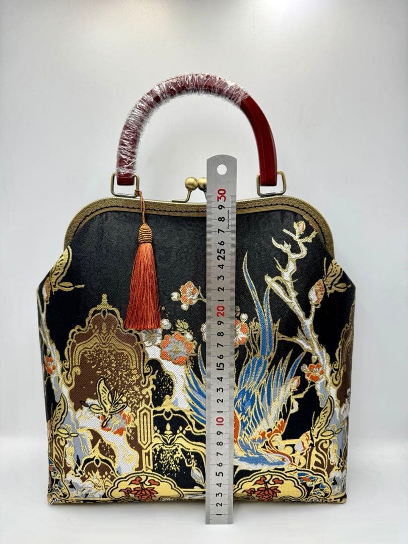 ハンドメイド　大きながま口バッグ #543