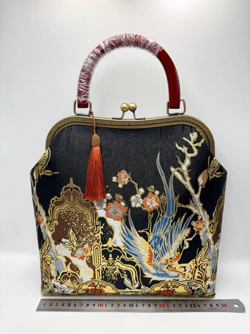 ハンドメイド　大きながま口バッグ #543