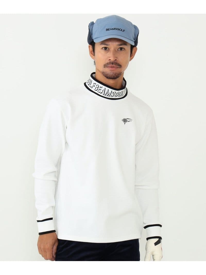 ★美品★BEAMS　GOLF　ツイルジャージ ロゴ モックネックシャツ　XL
