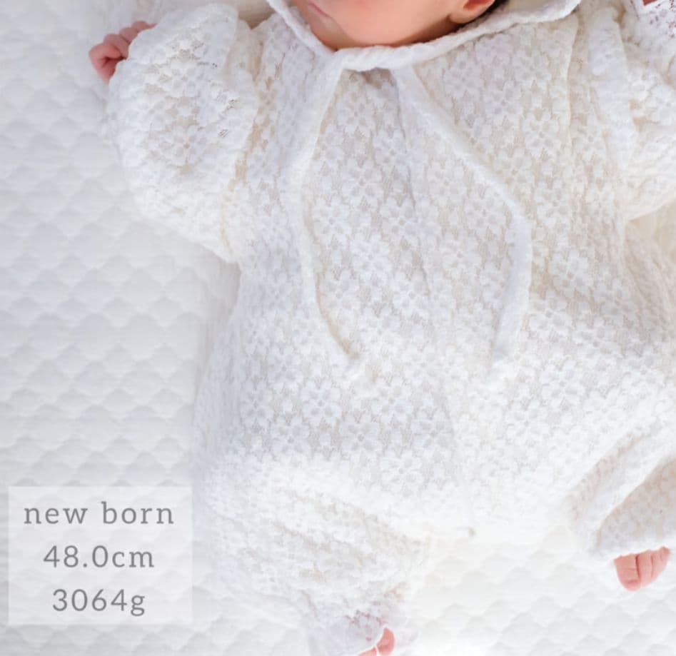 de.sh0p　lace セレモニーロンパース 新生児用