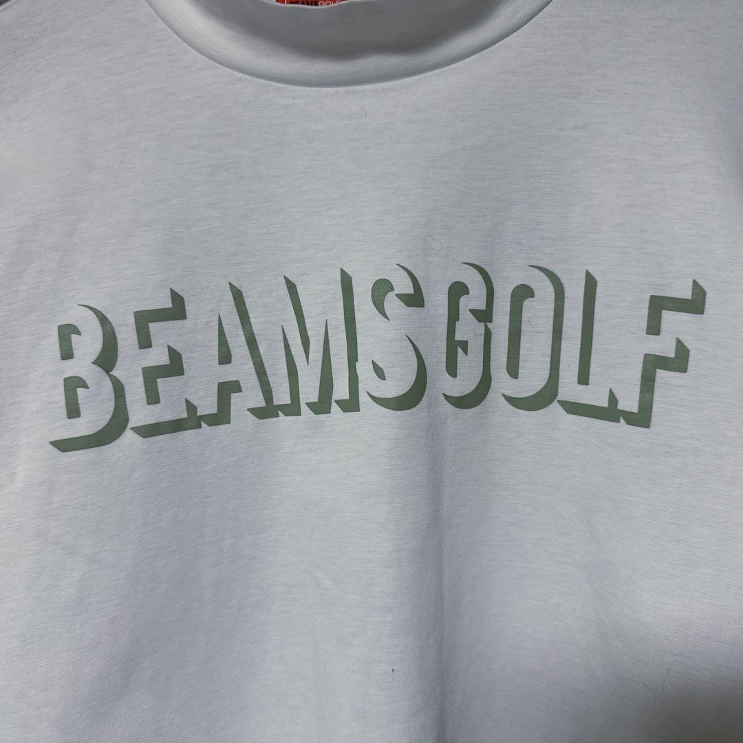 BEAMS GOLF ビームスゴルフ モックネック 長袖 ロゴ ホワイト L