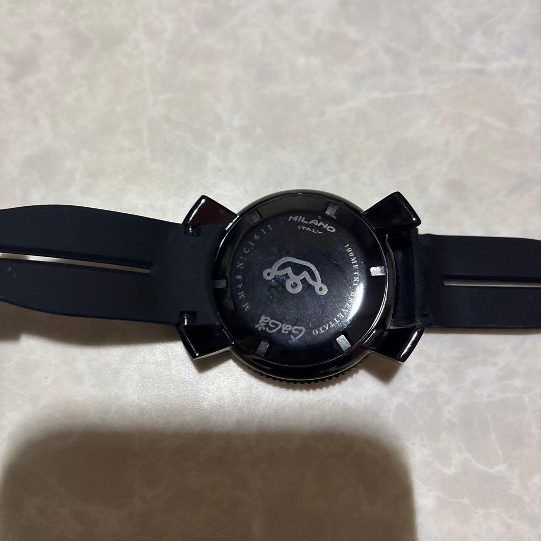 GAGÀ MILANO 時計 ブラックラバーベルト