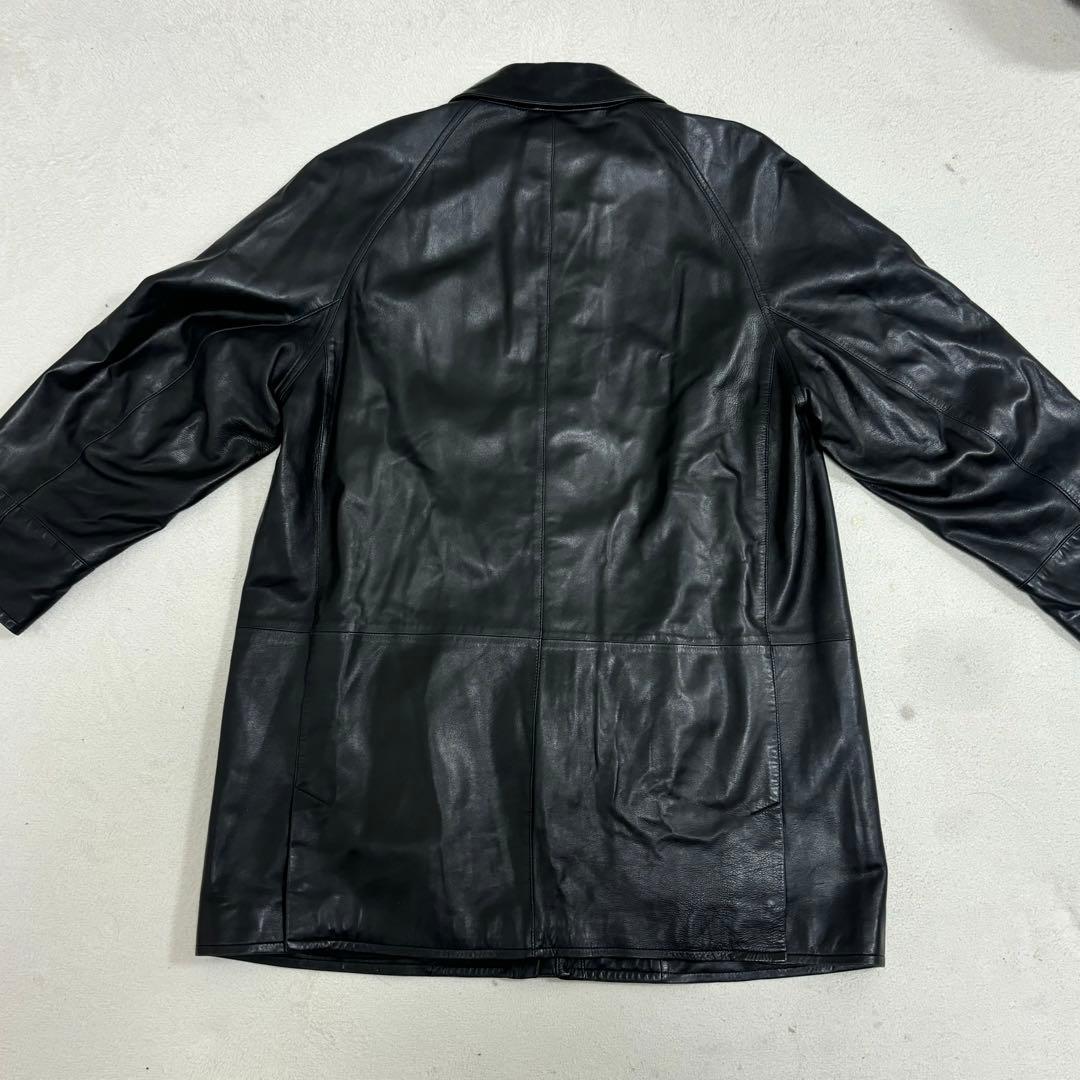 希少品 Lサイズ相当 サルヴァトーレフェラガモ　レザーコート ガンチーニ金具 黒