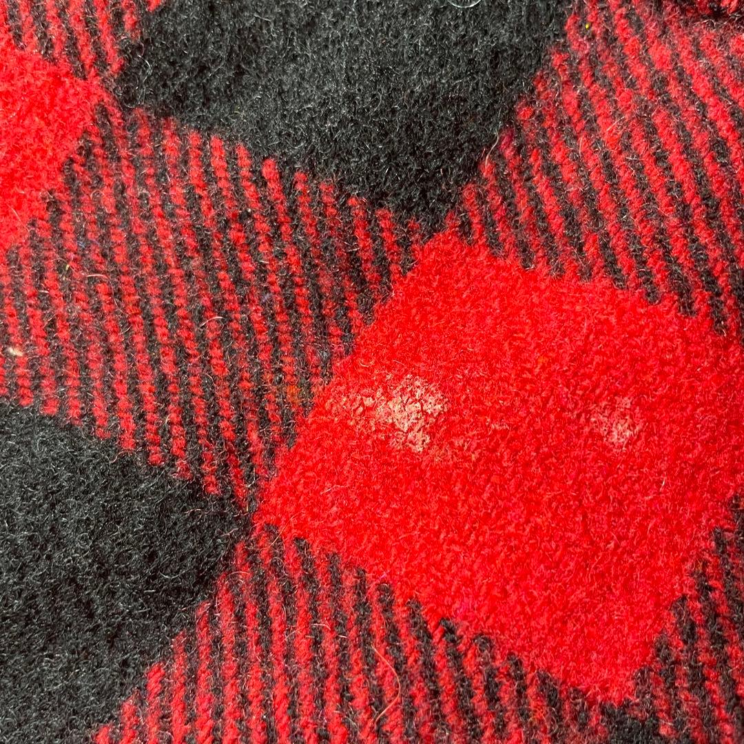 佐*夫様 カナダ製 バッファローチェックジャケット 猫目ボタン レッド ブラック