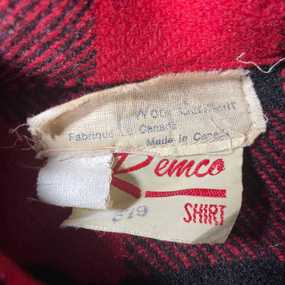 佐*夫様 カナダ製 バッファローチェックジャケット 猫目ボタン レッド ブラック