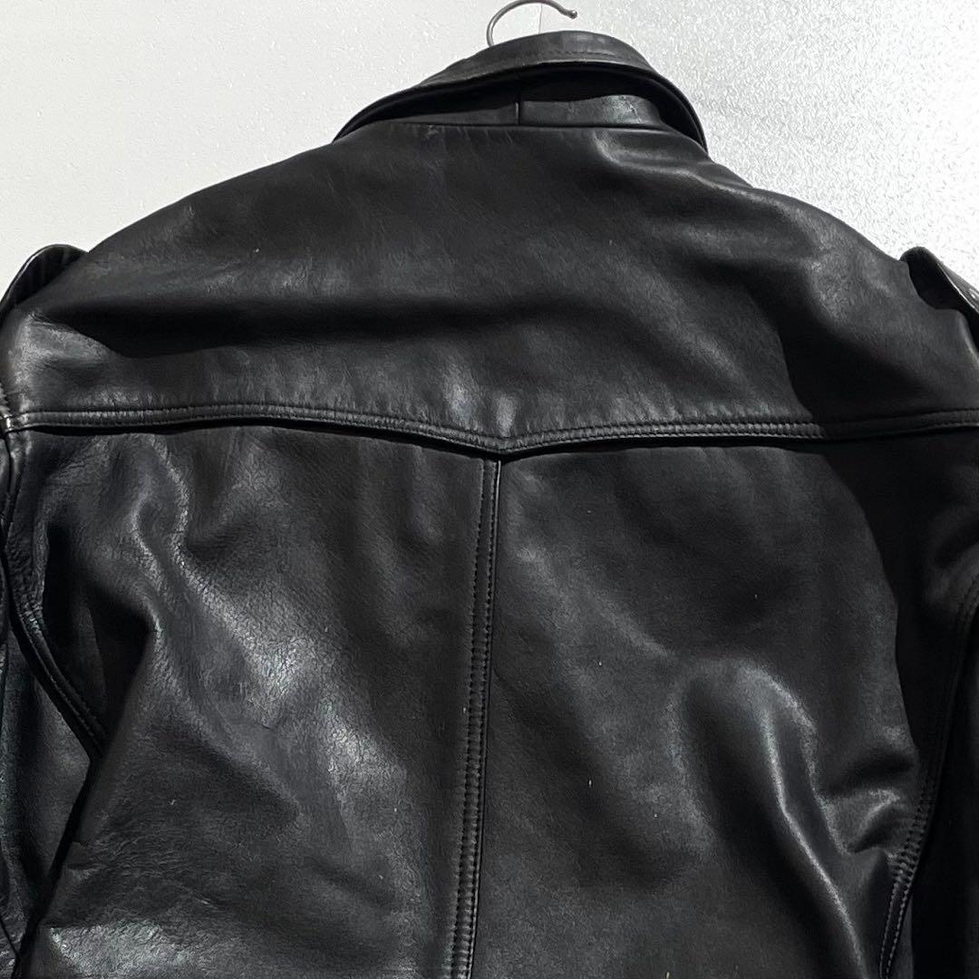 Bikers バトルジャケット ブラックレザー ダブルライダースジャケット　牛皮