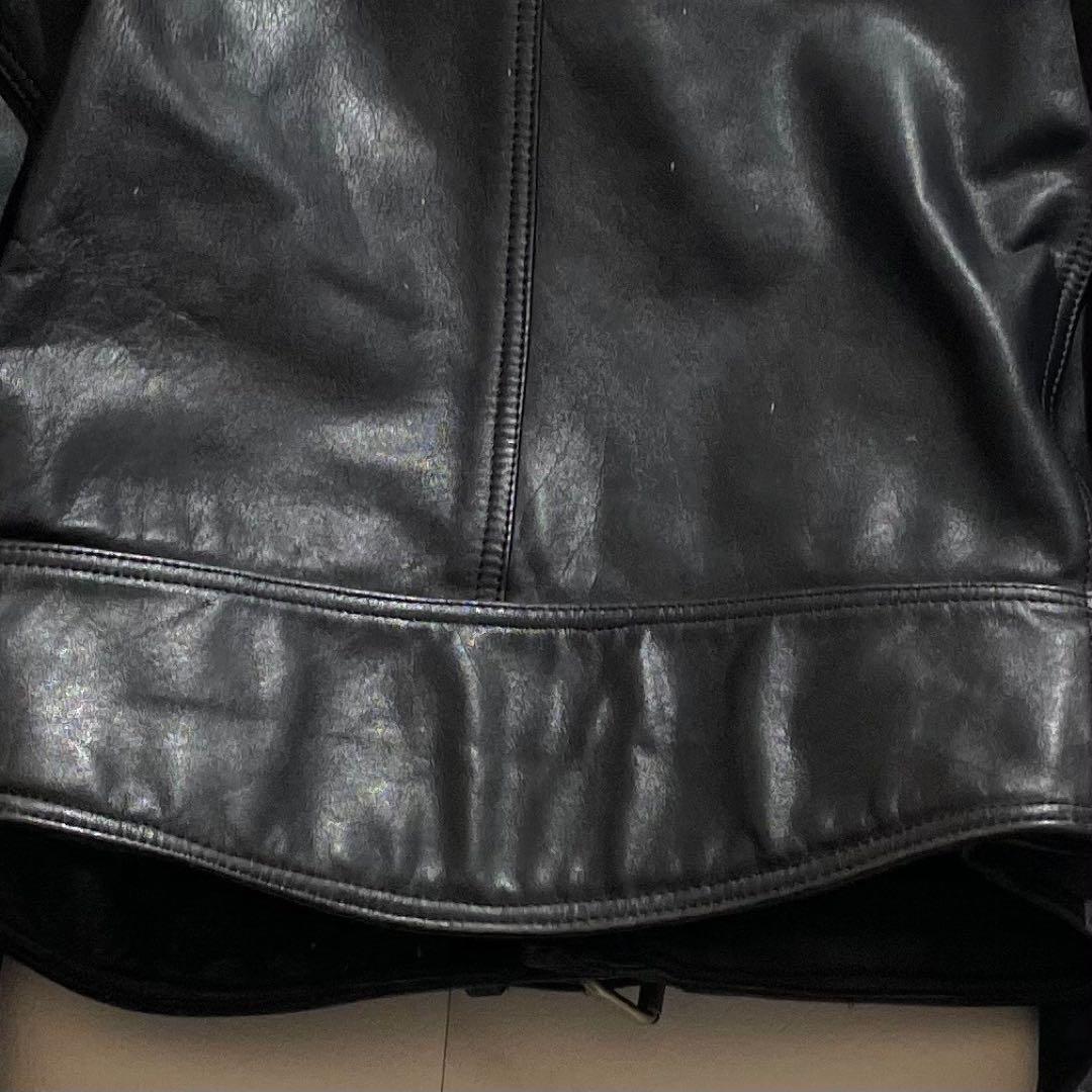 Bikers バトルジャケット ブラックレザー ダブルライダースジャケット　牛皮