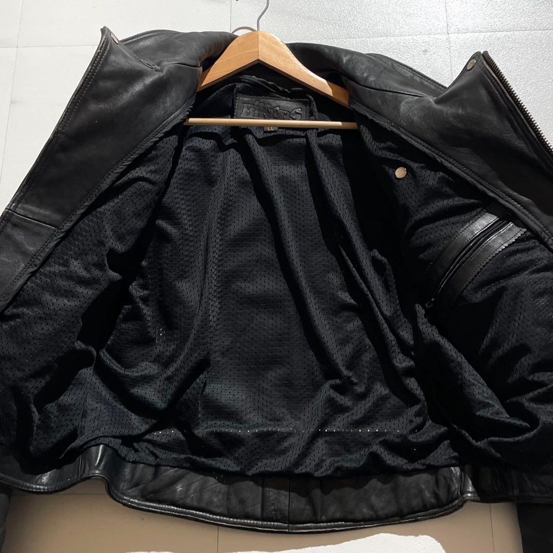 Bikers バトルジャケット ブラックレザー ダブルライダースジャケット　牛皮