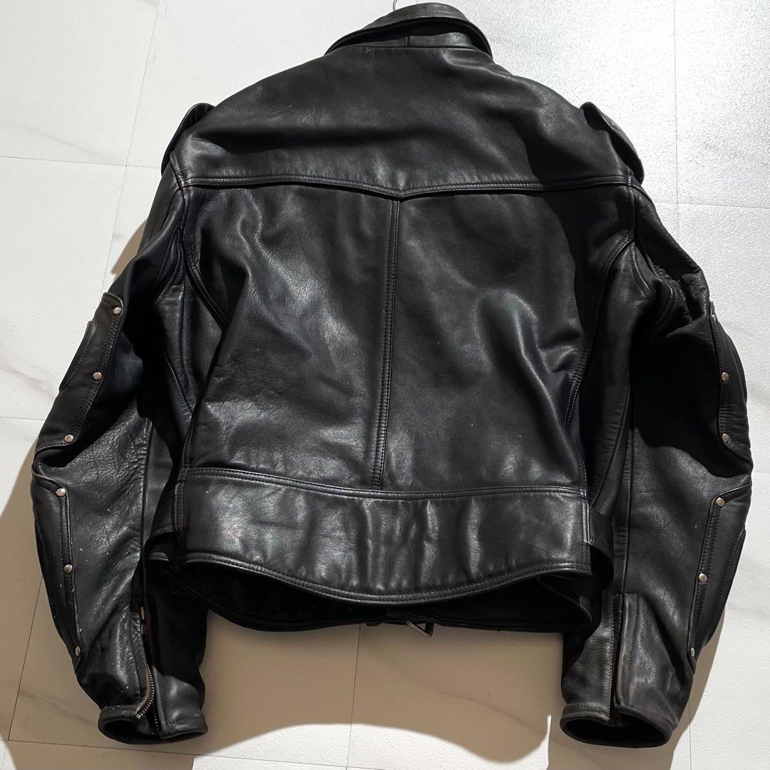 Bikers バトルジャケット ブラックレザー ダブルライダースジャケット　牛皮