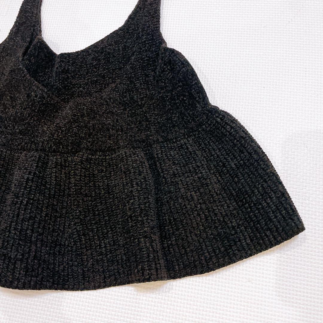 美品 ミースロエ　完売商品　モールペプラムニットビスチェ　黒