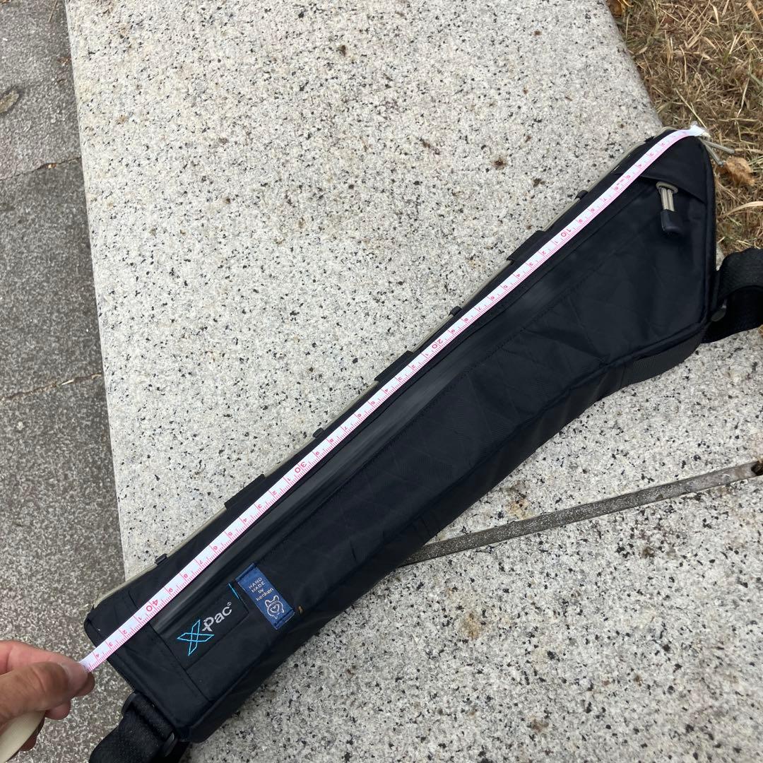 ハンドメイドフレームバッグ　X-PAC ブラック　43.5cm