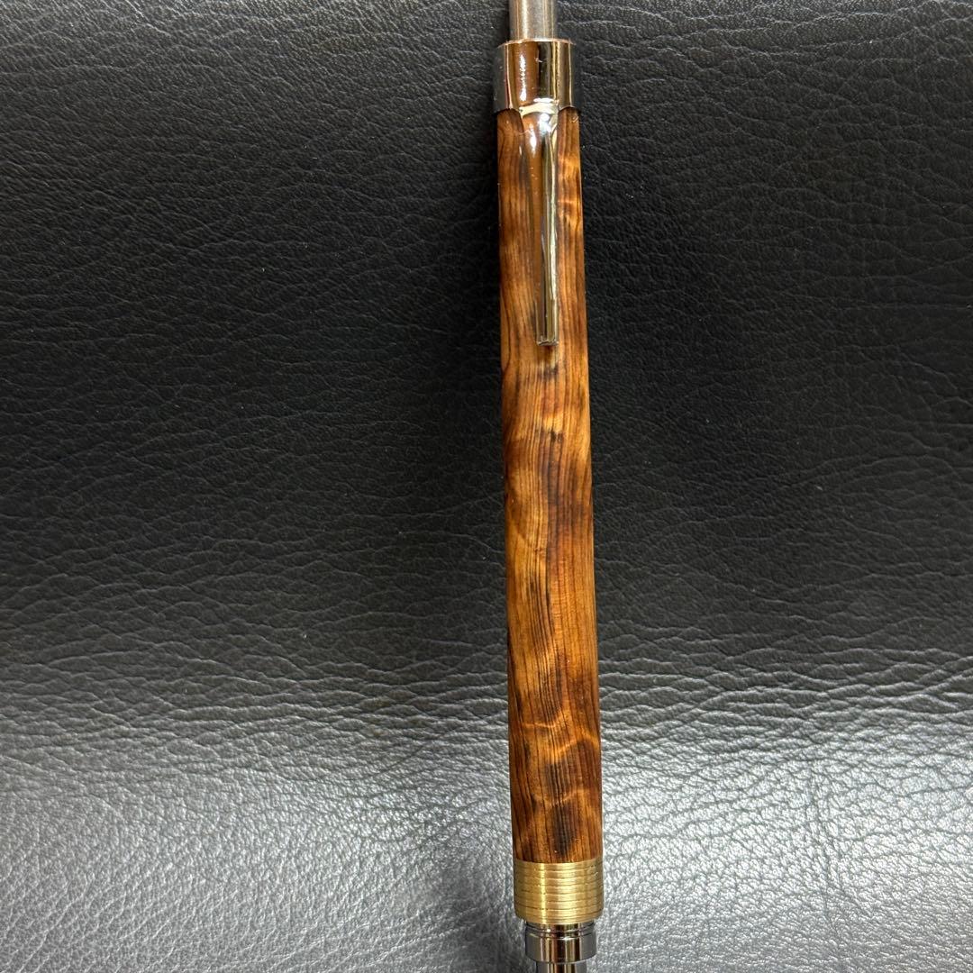 233屋久杉油木トラ杢　超低重心溝つき　真鍮