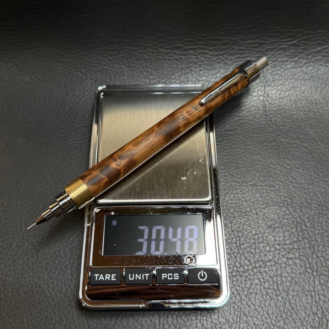 233屋久杉油木トラ杢　超低重心溝つき　真鍮