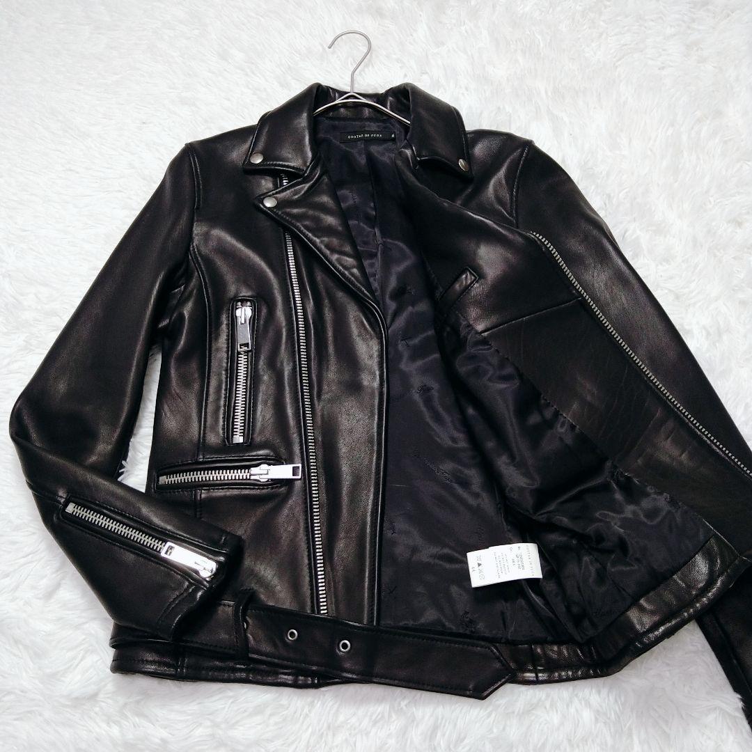 ✨美品✨FUGA 羊革 本革 レザー ダブル ライダース ジャケット 44 M