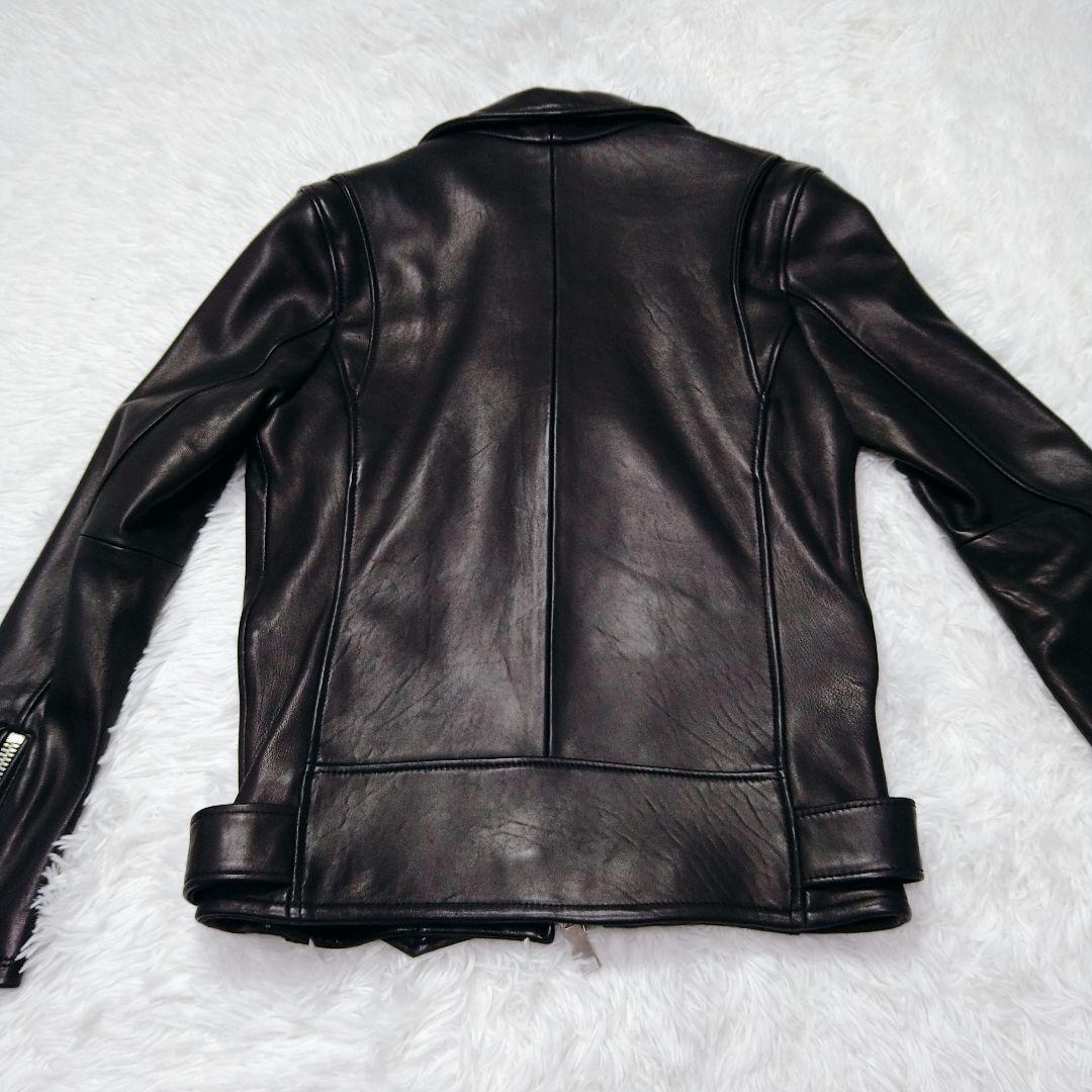 ✨美品✨FUGA 羊革 本革 レザー ダブル ライダース ジャケット 44 M