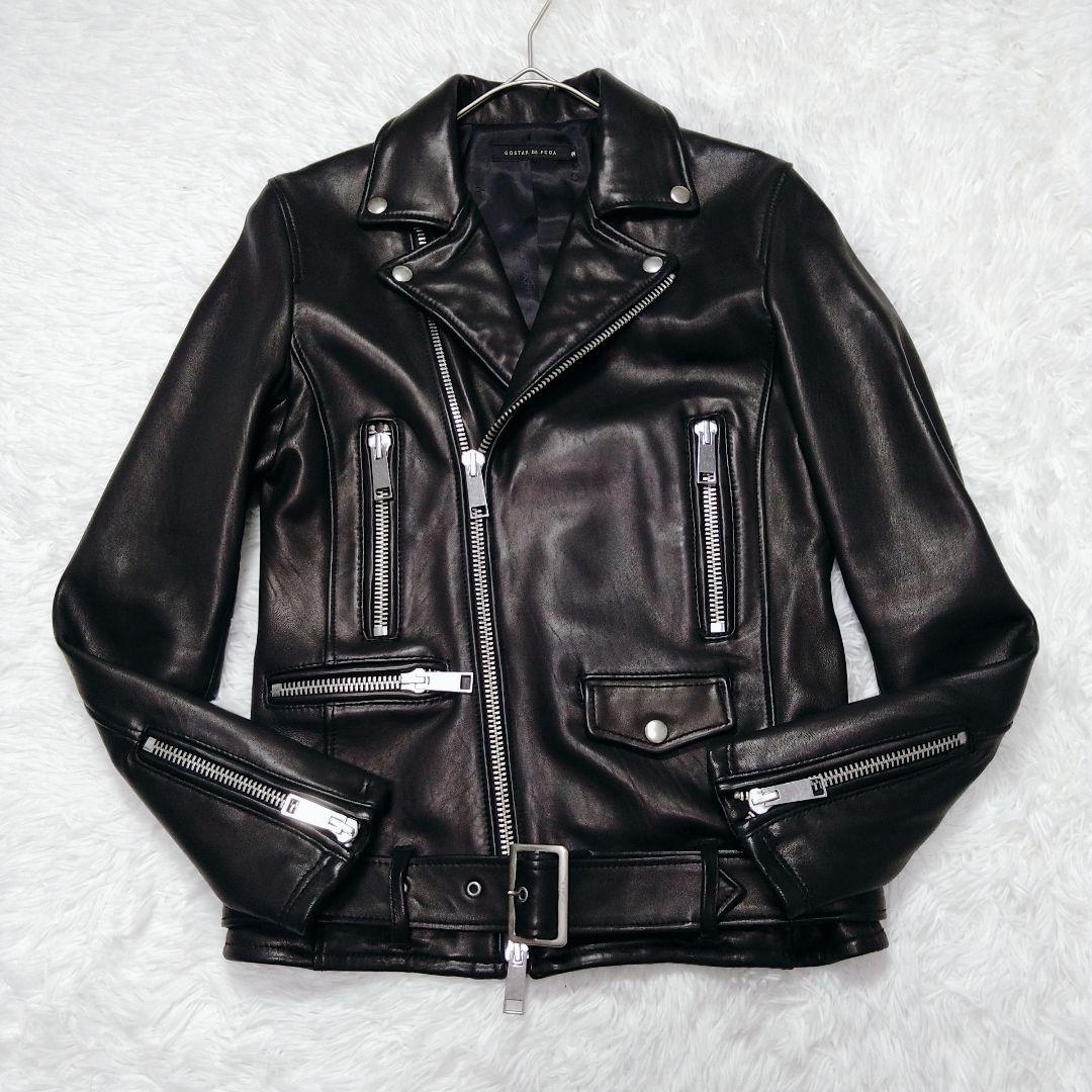 ✨美品✨FUGA 羊革 本革 レザー ダブル ライダース ジャケット 44 M