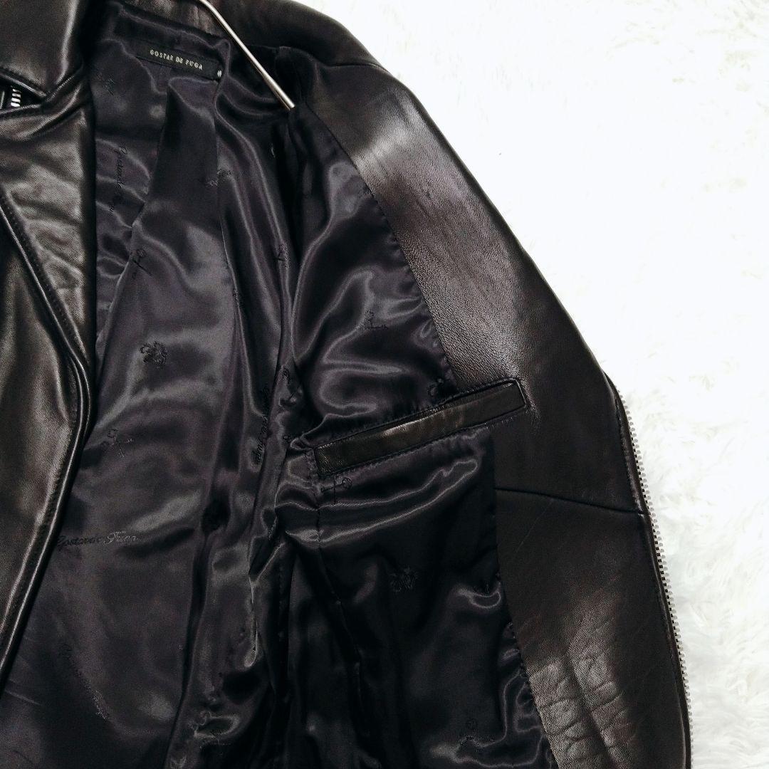 ✨美品✨FUGA 羊革 本革 レザー ダブル ライダース ジャケット 44 M