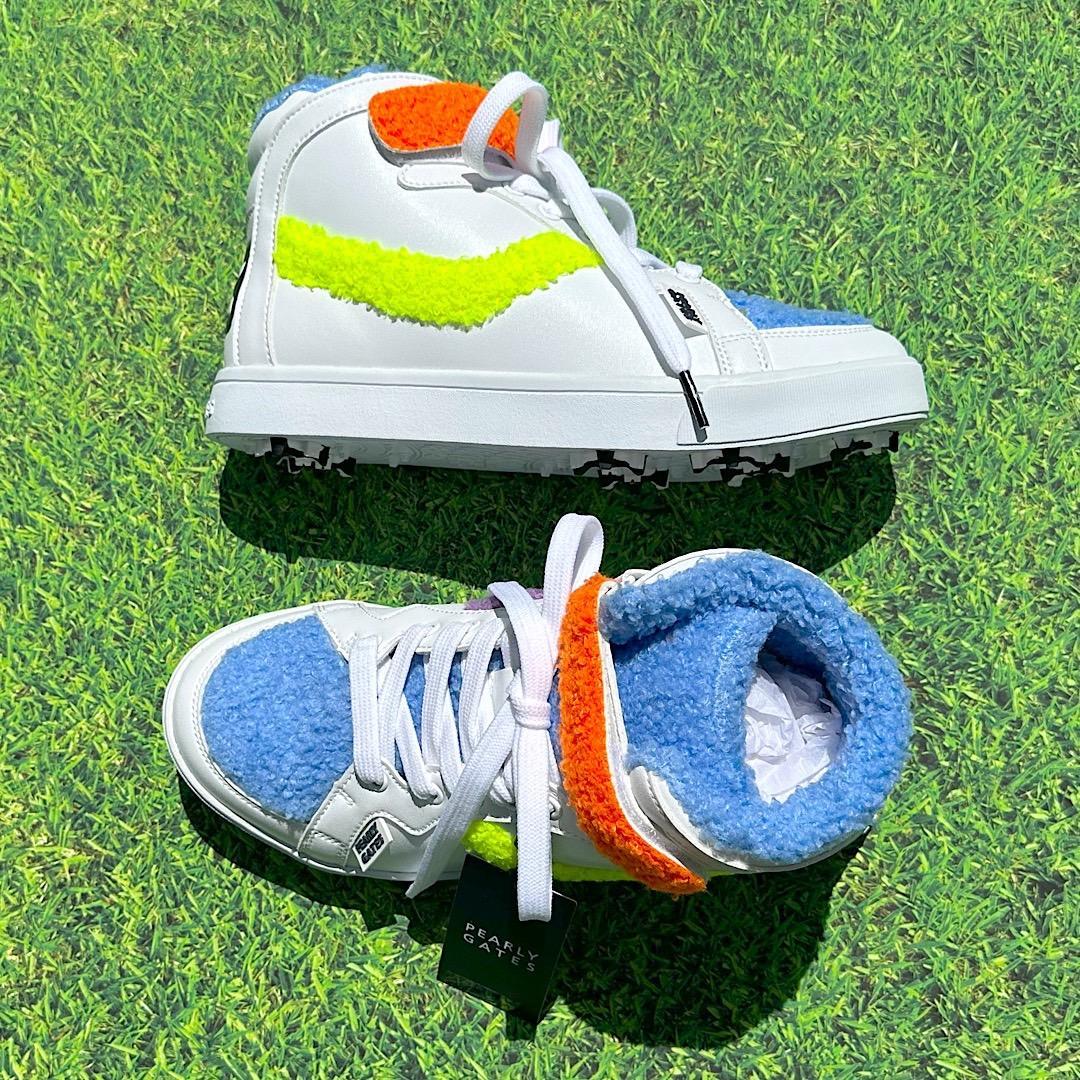 535★パーリーゲイツ定価41,800円メンズゴルフシューズカラフルボア26.5