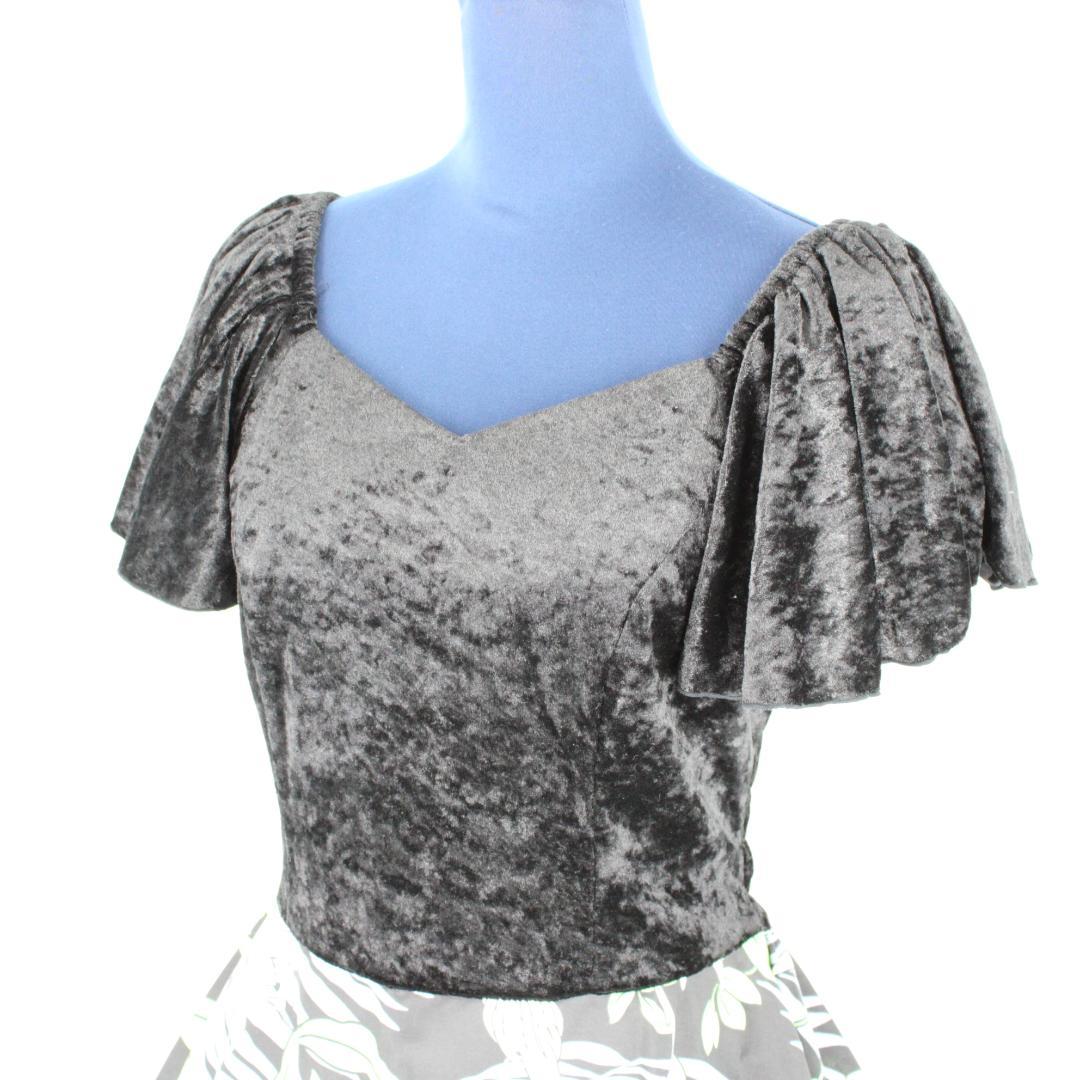 【フラダンス用衣装 美品ベロアドレス】PAONDOR プロテア柄 ムームードレス