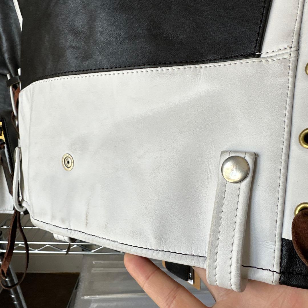 BUCO J-22タイプ 黒白 茶芯ホースハイド TALON仕様 L