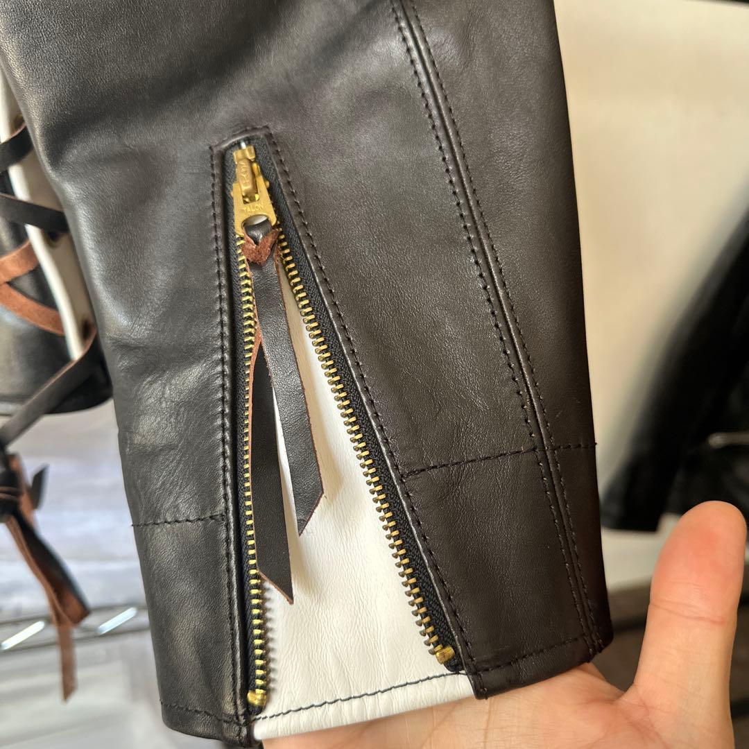 BUCO J-22タイプ 黒白 茶芯ホースハイド TALON仕様 L