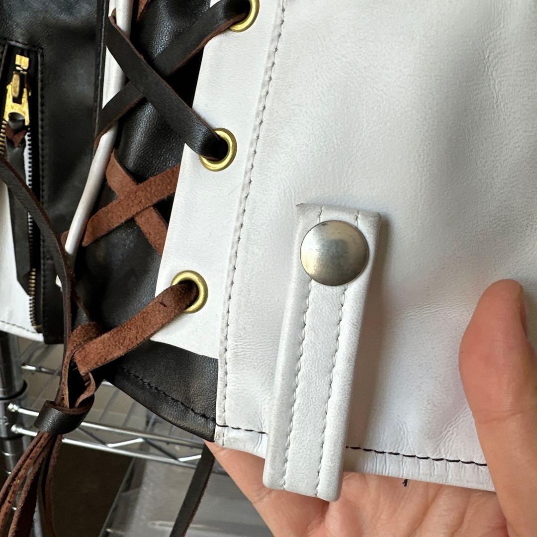 BUCO J-22タイプ 黒白 茶芯ホースハイド TALON仕様 L