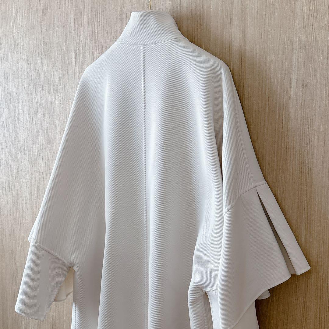 【1393】アナイ　カルゼリバーケープ コート　36 アイボリー