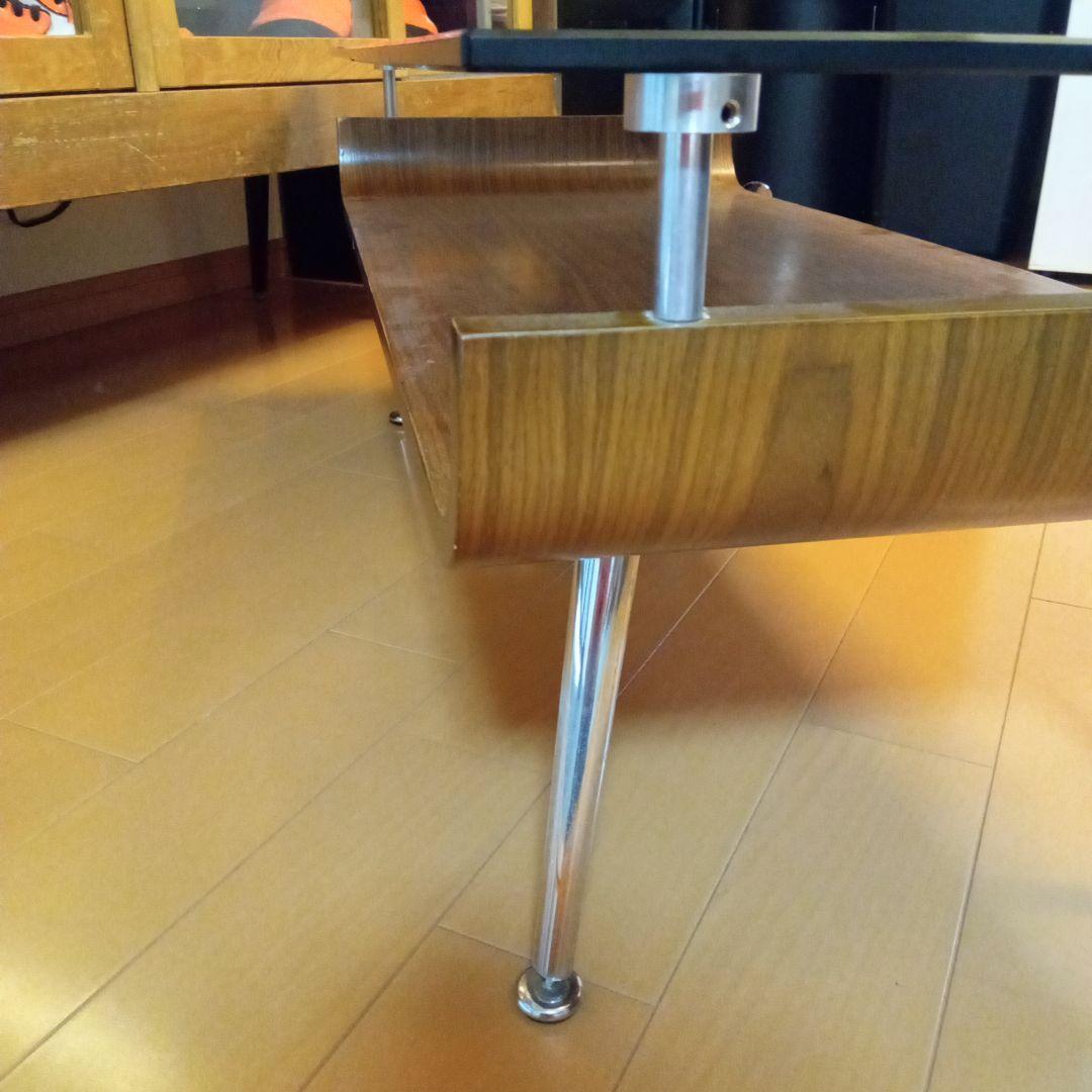 ミッドセンチュリー スペースエイジ プライウッド センターテーブル ガラス