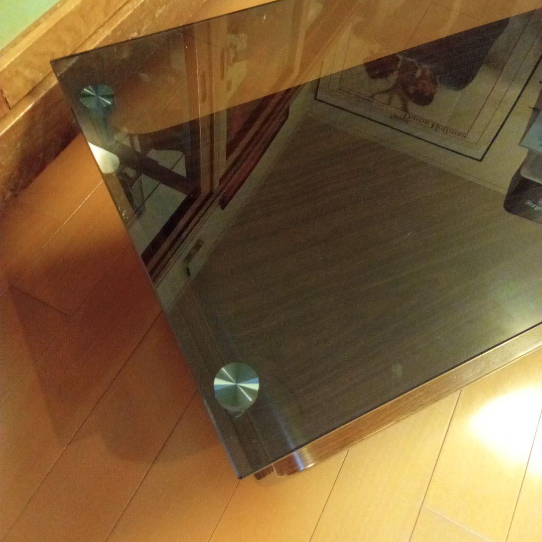 ミッドセンチュリー スペースエイジ プライウッド センターテーブル ガラス