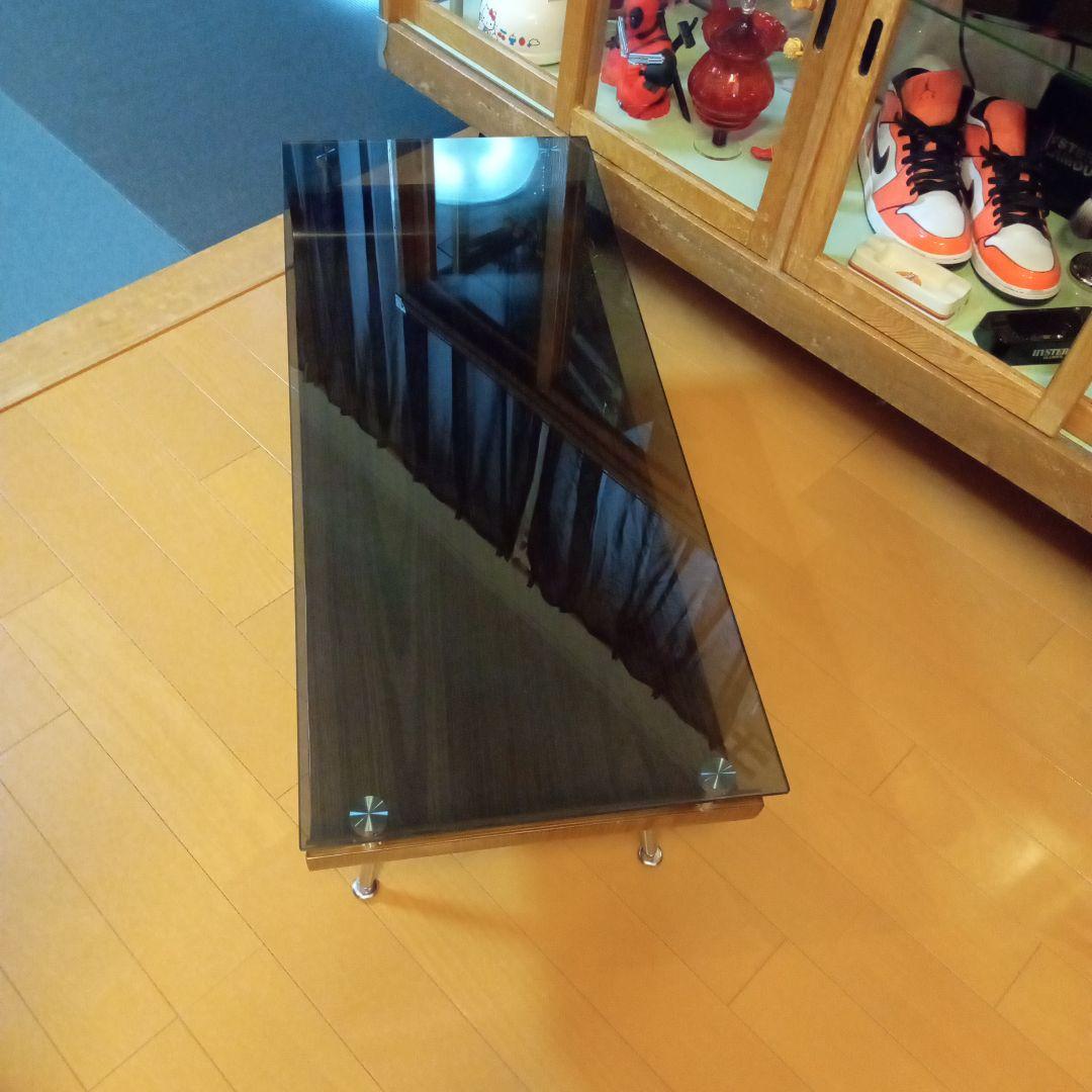 ミッドセンチュリー スペースエイジ プライウッド センターテーブル ガラス