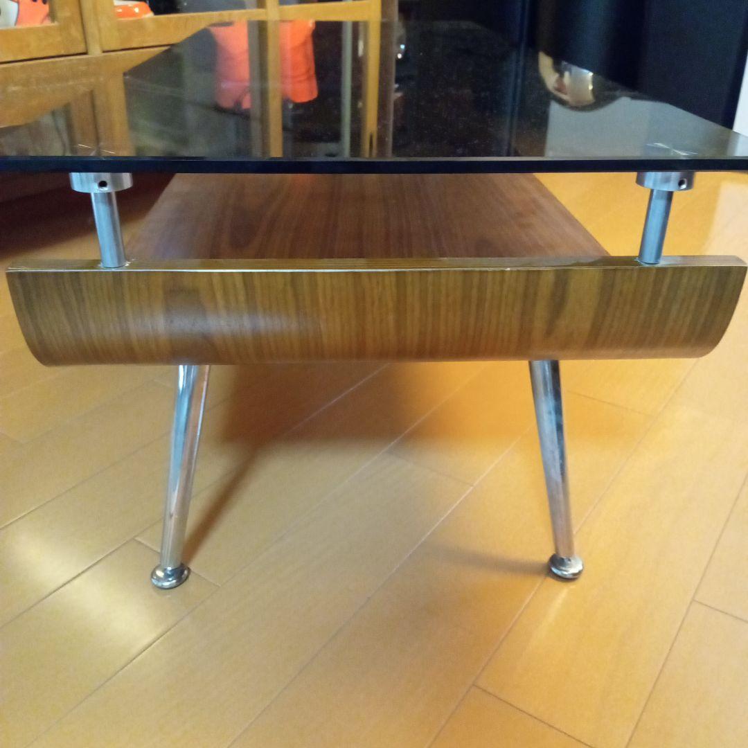 ミッドセンチュリー スペースエイジ プライウッド センターテーブル ガラス